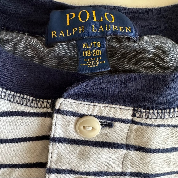 Ralph Lauren Henley  Striped Shirt - Picture 2 of 5